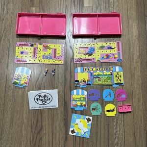 Rare Polly Pocket Pet Store Game 1994 Vintage w/ 2 Figures Near Complete